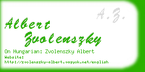 albert zvolenszky business card